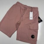 CP Company 101A Bermuda shorts in Cotton  diagonal fleece  -  Dusky rose