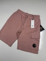 CP Company 101A Bermuda shorts in Cotton  diagonal fleece  -  Dusky rose