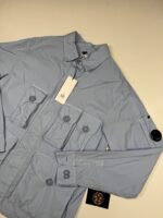 CP company 018A 50 Fili stretch overshirt with Multi pockets in cerulean blue. - Image 8