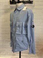 CP company 018A 50 Fili stretch overshirt with Multi pockets in cerulean blue. - Image 3