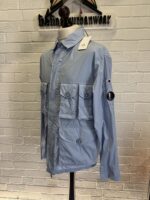 CP company 018A 50 Fili stretch overshirt with Multi pockets in cerulean blue. - Image 4