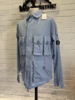 CP company 018A 50 Fili stretch overshirt with Multi pockets in cerulean blue. - Image 5