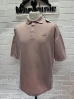 CP Company 320A jersey Jacquard micropattern short sleeve polo in Misty Rose -  Large / p2p 23.5”