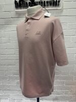 CP Company 320A jersey Jacquard micropattern short sleeve polo in Misty Rose -  Large / p2p 23.5” - Image 4