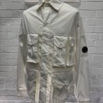 CP company 018A 50 Fili stretch overshirt with Multi pockets in white
