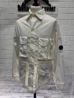 CP company 018A 50 Fili stretch overshirt with Multi pockets in white