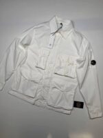 CP company 018A 50 Fili stretch overshirt with Multi pockets in white - Image 2