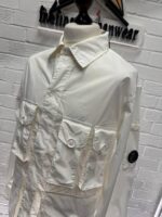 CP company 018A 50 Fili stretch overshirt with Multi pockets in white - Image 6