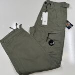 CP Company 276A Cotton Gabardine Cargo Pants in Green Thyme / 669