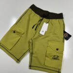 CP Company 160A  Bermuda shorts in diagonal fleece in golden yellow-     Small / w30”