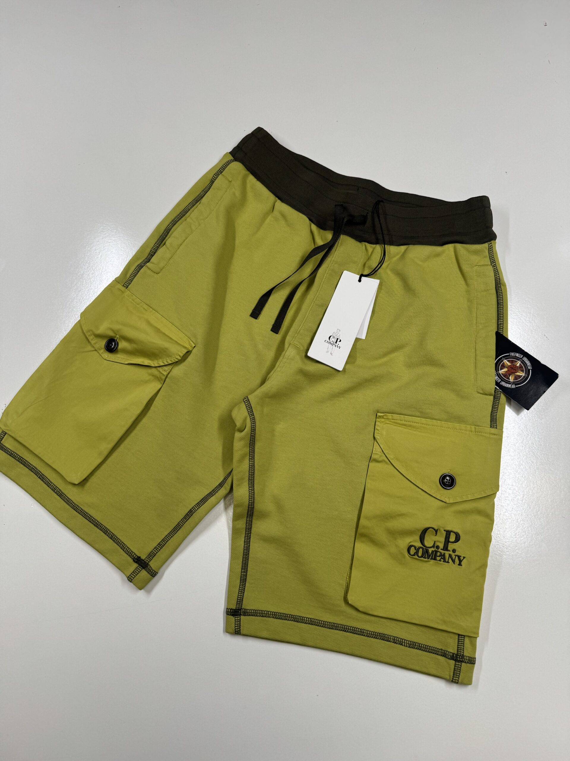 img_5298-2 CP Company 160A Bermuda shorts in diagonal fleece in golden yellow- Small / w30” - Image 1
