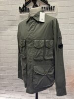 CP company 018A 50 Fili stretch overshirt with Multi pockets in Green Thyme - Image 3