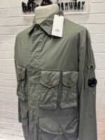 CP company 018A 50 Fili stretch overshirt with Multi pockets in Green Thyme - Image 4
