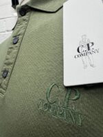 CP Company 320A jersey Jacquard micropattern short sleeve polo in Green - Image 2
