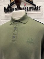 CP Company 320A jersey Jacquard micropattern short sleeve polo in Green - Image 3