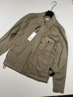 CP COMPANY 203A Lino Wax Overshirt in Vintage Khaki