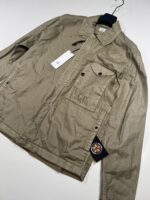 CP COMPANY 203A Lino Wax Overshirt in Vintage Khaki - Image 3