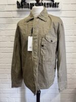 CP COMPANY 203A Lino Wax Overshirt in Vintage Khaki - Image 7
