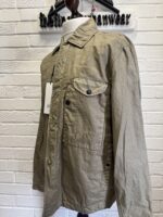 CP COMPANY 203A Lino Wax Overshirt in Vintage Khaki - Image 8