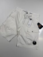 Cp Company 111A Bermuda Cargo Shorts in 50 fili stretch - White - Size 44 / w29”