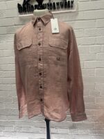 CP Company 250A Long sleeve Linen Shirt in Misty Rose  • Large / P2P 24”