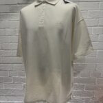 CP Company 320A jersey Jacquard micropattern  short sleeve polo in Gauze White / 103  -    XXL  / P2P 26.5”