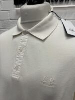 CP Company 320A jersey Jacquard micropattern  short sleeve polo in Gauze White / 103  -    XXL  / P2P 26.5” - Image 3