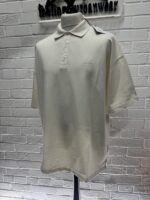 CP Company 320A jersey Jacquard micropattern  short sleeve polo in Gauze White / 103  -    XXL  / P2P 26.5” - Image 4