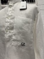 CP Company 241A Linen overhead Henley collar shirt in grey -   Large  / 23” P2P - Image 2