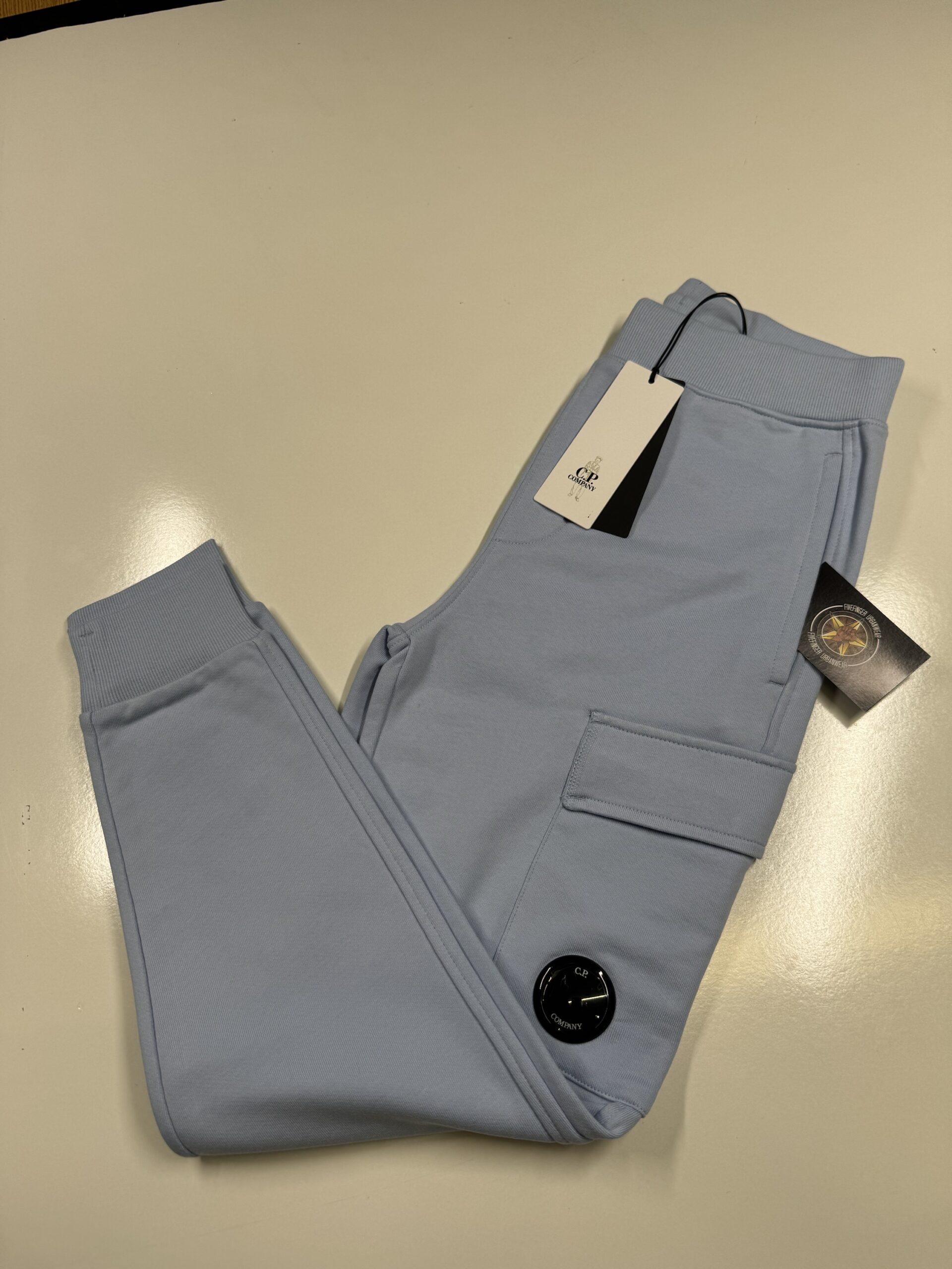 img_6904 CP COMPANY 017A DIAGONAL RAISED FLEECE JOGGING PANTS IN SKY BLUE / 814 - Image 1