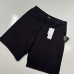 CP Company 046A Bermuda shorts in diagonal fleece - Black / 999