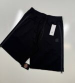 CP COMPANY METROPOLIS 015A PERTEX STRETCH FLEECE MIXED CARGO SHORTS IN BLACK