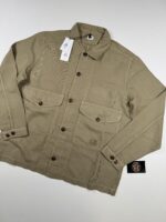 CP Company 242A broken linen/cotton overshirt in Khaki /305
