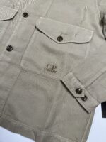 CP Company 242A broken linen/cotton overshirt in Khaki /305 - Image 2