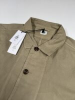 CP Company 242A broken linen/cotton overshirt in Khaki /305 - Image 3