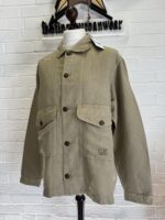 CP Company 242A broken linen/cotton overshirt in Khaki /305 - Image 4