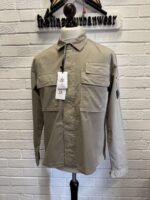 CP COMPANY 128A ORGANIC GABARDINE OVERSHIRT IN KHAKI - Image 3
