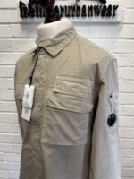 CP COMPANY 128A ORGANIC GABARDINE OVERSHIRT IN KHAKI - Image 5