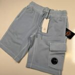 CP Company 101A Bermuda shorts in Cotton  diagonal fleece - Sky Blue / 814 -   XS/ w29”