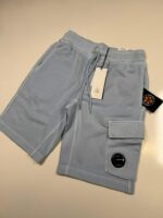 CP Company 101A Bermuda shorts in Cotton  diagonal fleece - Sky Blue / 814 -   XS/ w29”