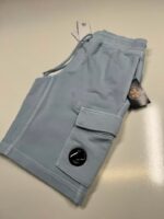 CP Company 101A Bermuda shorts in Cotton  diagonal fleece - Sky Blue / 814 -   XS/ w29” - Image 2