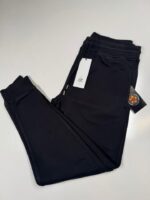 CP COMPANY 100B JOGGING PANT IN COTTON DIAGONAL FLEECE - BLACK / 999