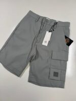 C.P COMPANY 043A METROPOLIS TECNICAL PANAMA BERMUDA CARGO  SHORTS IN GREY