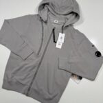 CP COMPANY 024A HOODED SWEATSHIRT IN DRIZZLE GREY -  XS / 20.5” P2P.