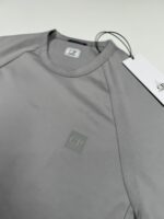 CP COMPANY 020A Metropolis Series Mercerized Jersey Logo T-Shirt In Grey -   XS / P2P 19" - Image 4