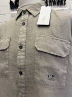 CP Company 250A Long sleeve Linen Shirt in Khaki  •  XXL   / P2P 26”. - Image 2