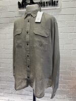 CP Company 250A Long sleeve Linen Shirt in Khaki  •  XXL   / P2P 26”. - Image 3