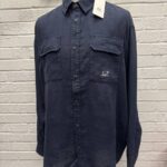 CP Company 250A Long sleeve Linen Shirt in Navy  • XXXL  / P2P 28”