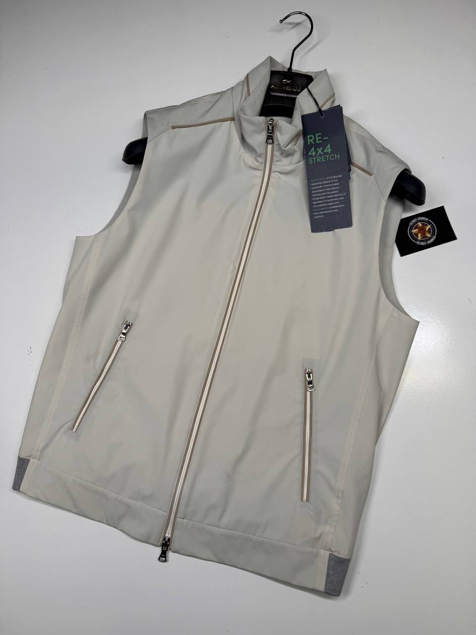 img_7821 Paul & Shark 4x4 stretch typhoon 20000 gilet vest in ivory - Medium / P2P 21” - Image 1