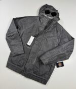 CP Company 217A waterproof goggle jacket in toob two - Raven Grey / 985